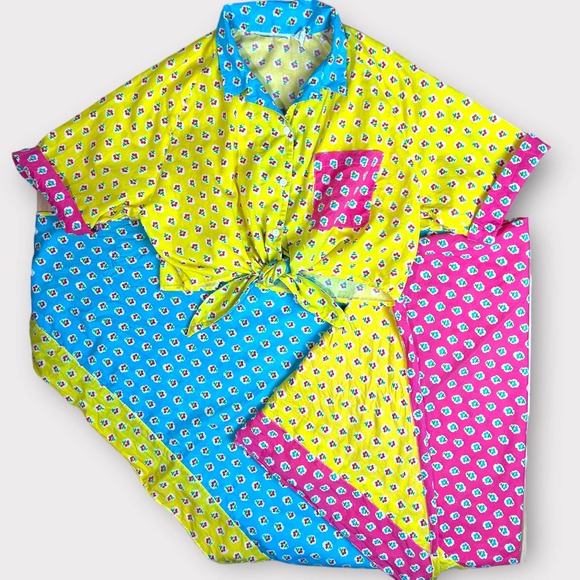 Vintage Adrienne Vittadini Tie-Front Crop Top & Sarong Set - Picture 3 of 13